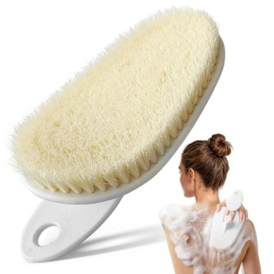 Shower Brush for Body, Extra-Large Bath Brush with Ergonomic Curved Design, Soft-Medium Bristles for Gentle Exfoliation and Ful