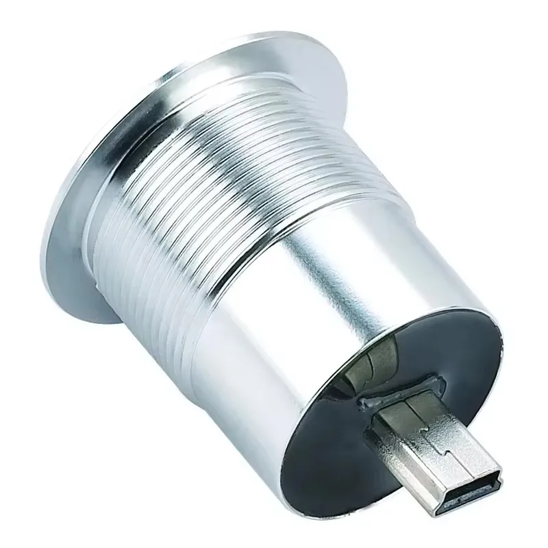 Mini USB 2.0 Female to Male Panel Mount Socket 22mm Electronic Connector Jack - Plastic Material for Electronics