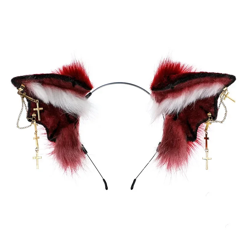 Pinces à cheveux gothiques Halloween chauve-souris oreille bandeau dessin animé en peluche coiffure Kawaii Lolita Cosplay cerceau de cheveux JK fille Anime accessoires