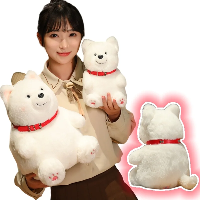 Simulated Fluffy Dog Plush Toys Samoyed Husky Home Decor Sleeping Accompany Pet Puppy Stuffed Creative Gift High Quality Doll