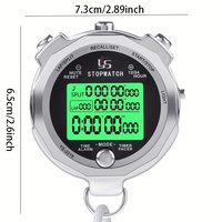 Metal Stopwatch Timer With LCD Digital Display, 1/100th Precision 2 Laps Memory Digital Stop Watch For Coaches