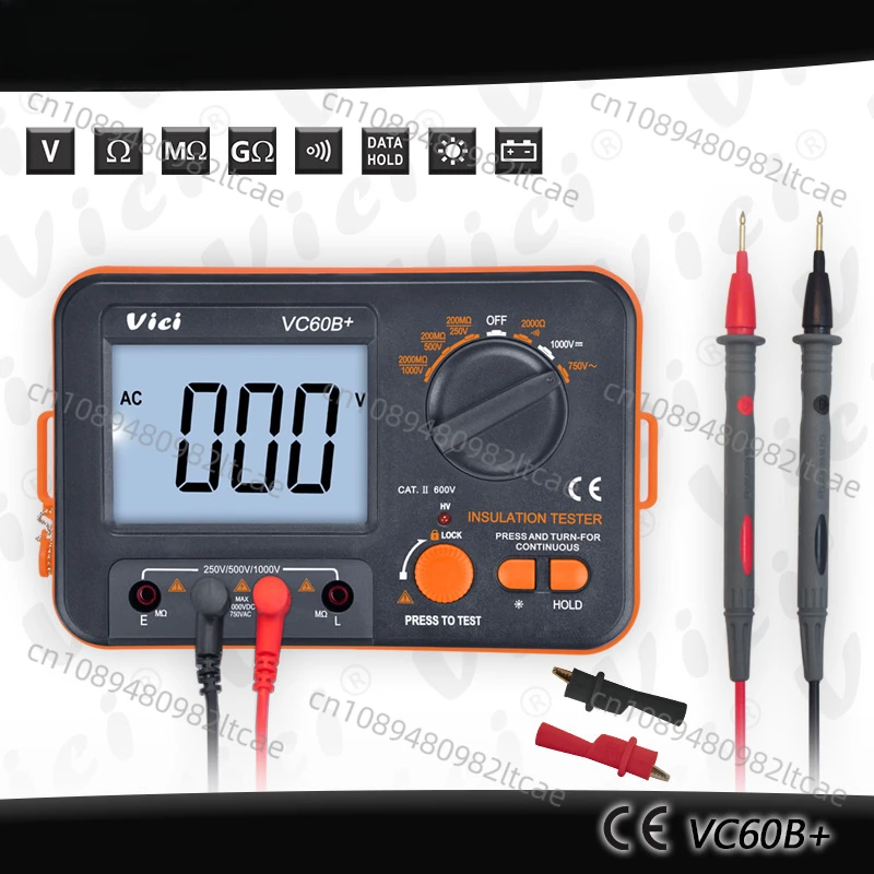 VC60B Insulation Resistance Tester 1000V Digital Megohmmeter