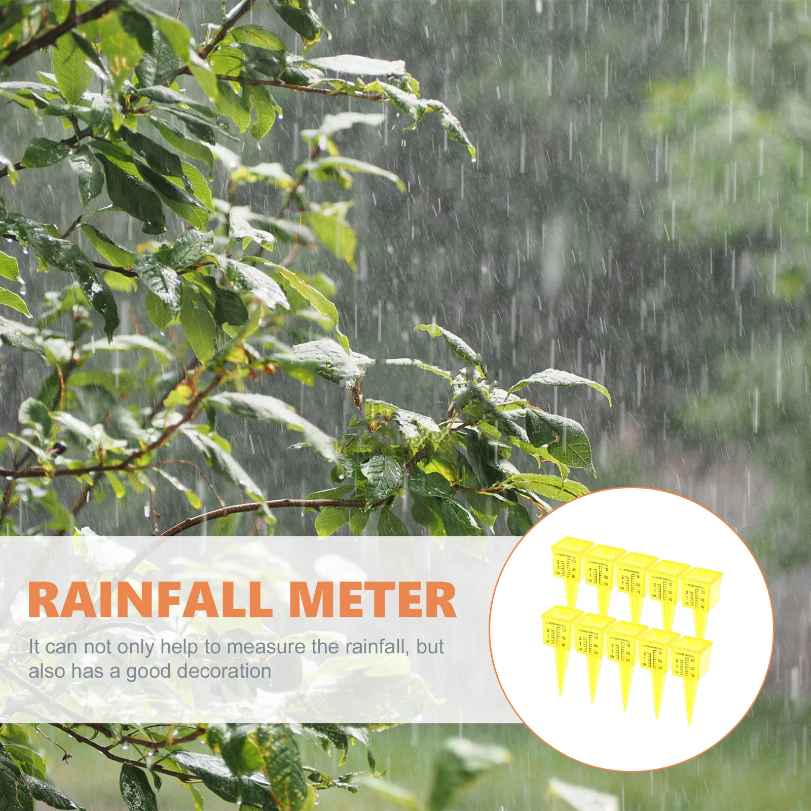 

10 Pcs Rain Gauge Premium Plastic Big Capacity Tube Outdoor Water Measurement Term Use Exquisite Design for Family