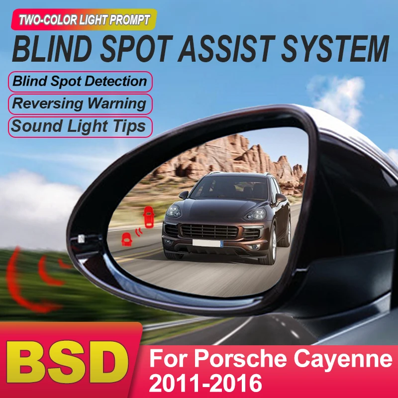 Car Rearview Mirror BSD BSM BSA Blind Spot Detection System Lane Change Assist Reversing Sensor For Porsche Cayenne 2011 to 2016