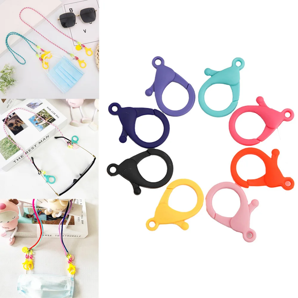 Findings 20pcs/Lot Snap Hook Key Chain Plastic Lamp Shape Buckle Jewelry Making Glasses Chain Clasps Lobster Clasps