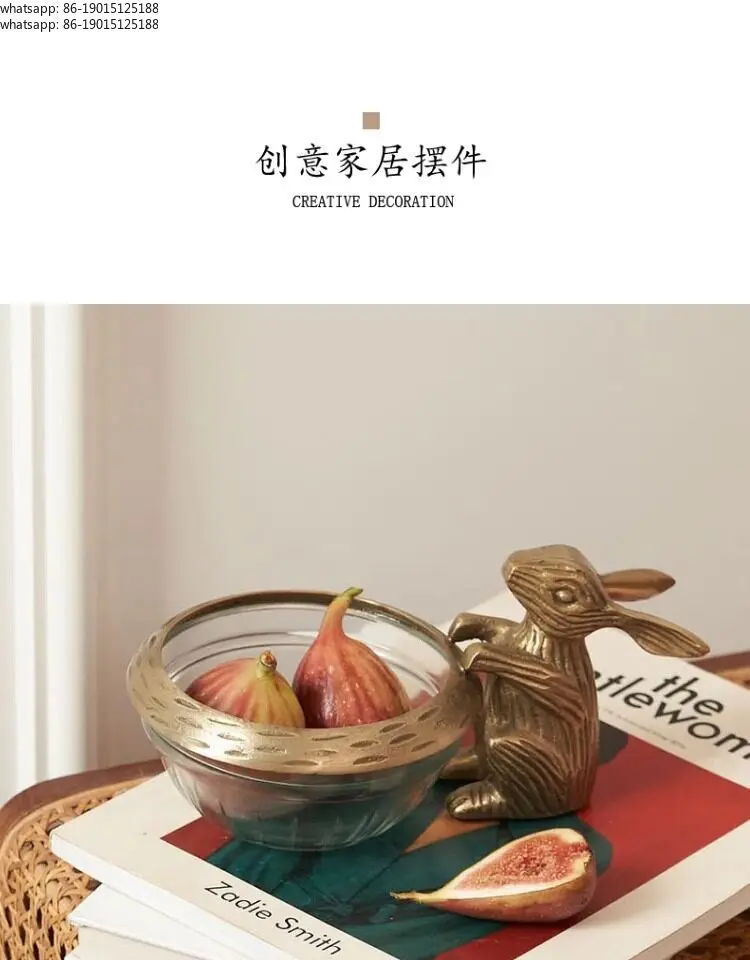 Brass fruit plate engraved glass napkin holder retro ashtray jewelry holder glass jewelry