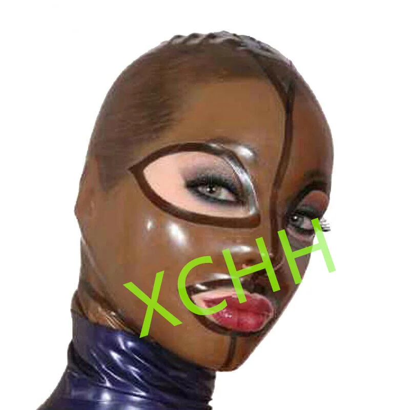 

Handmade Latex Hood Rubber Mask Back Zip Sexy Fetish Headgear Customize Halloween Cosplay Costume