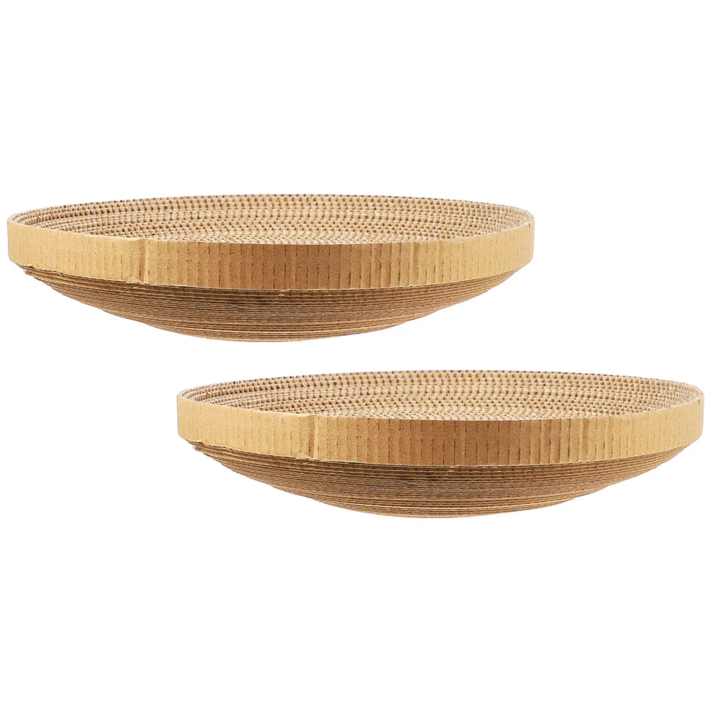 

2 Pcs Round Cardboard Cat Scratcher Corrugated Replacement Core Replaceable Circle