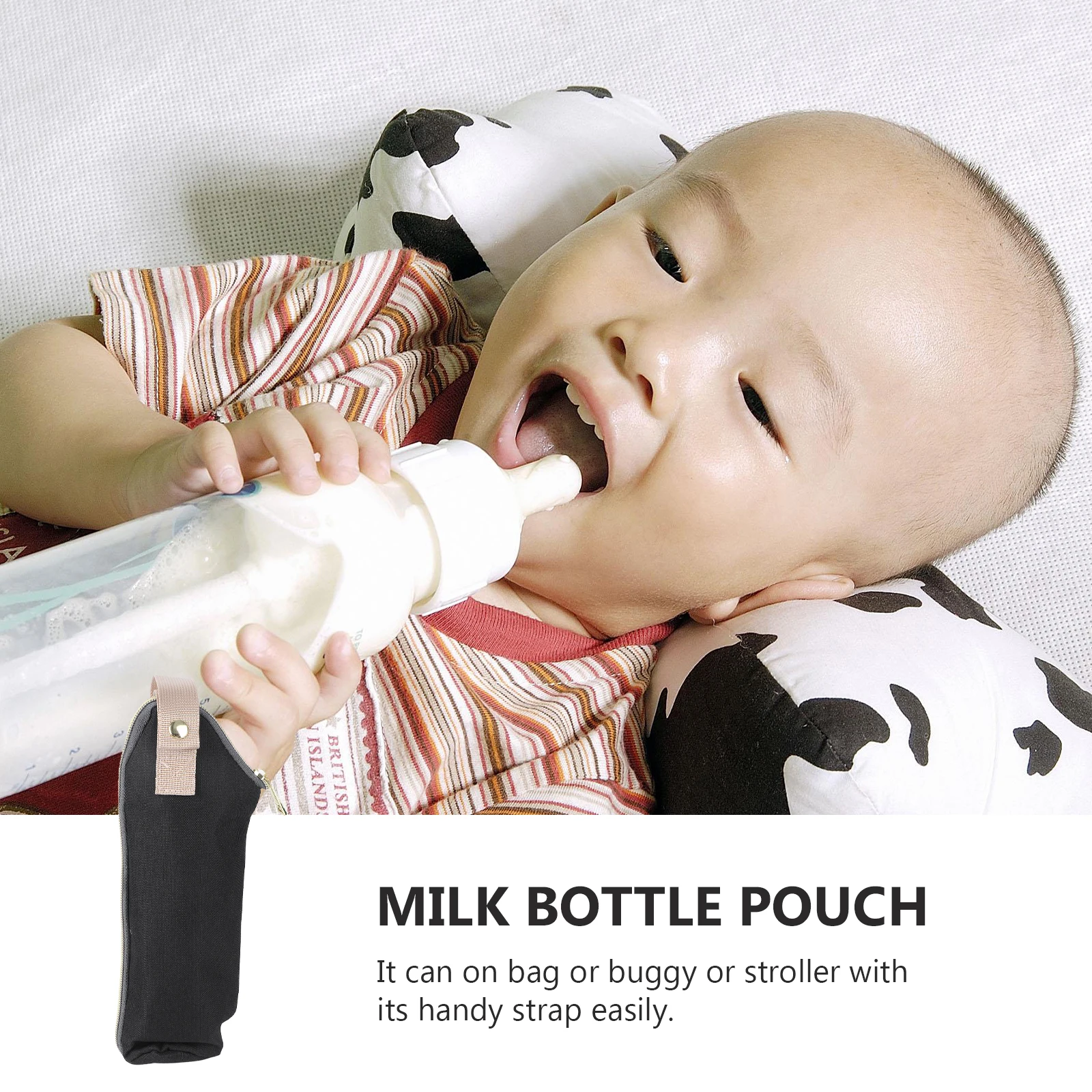 

2pcs Baby Milk Bottle Insulated Breastmilk Tote Pouch Portable Infant Feeding Nursing Bottle Bag (Black)