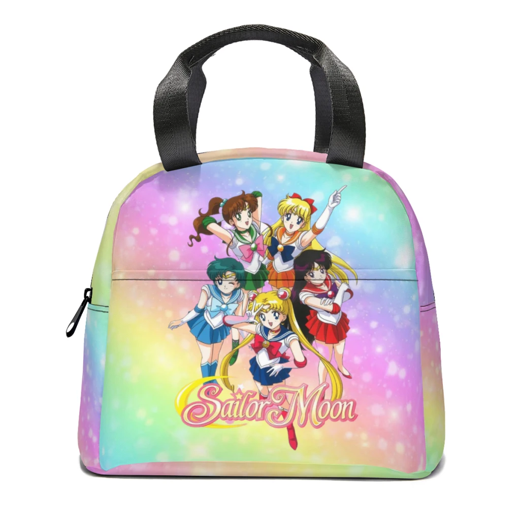 Girls-Sailor- Moon Lunch Box Women Multifunction Cooler Thermal Food Insulated Lunch Bag Kids Portable Picnic Tote Bags