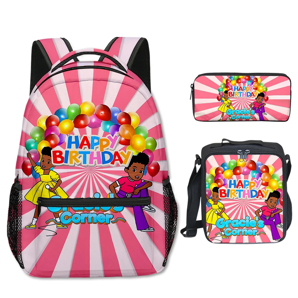 

Popular Youthful Gracies Corner 3D Print 3pcs/Set Student School Bags Laptop Daypack Backpack Crossbody Lunch bag Pencil Case