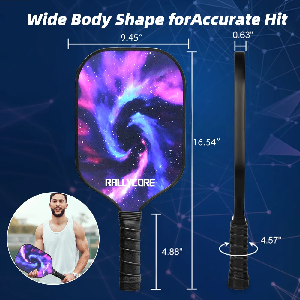 Lot complet de 2 pickleball |   Pagaies à noyau en nid d'abeille de qualité supérieure, 4 balles et sac de transport pour tous âges et niveaux de compétences