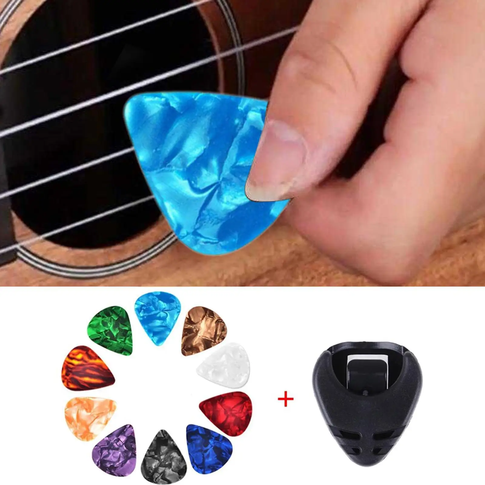Obrázek 3: Kytara bodat elektrický kytara picks odborný 10X pestrý picks pro klasický strumming flatpicking začátečník 0.46mm hustý