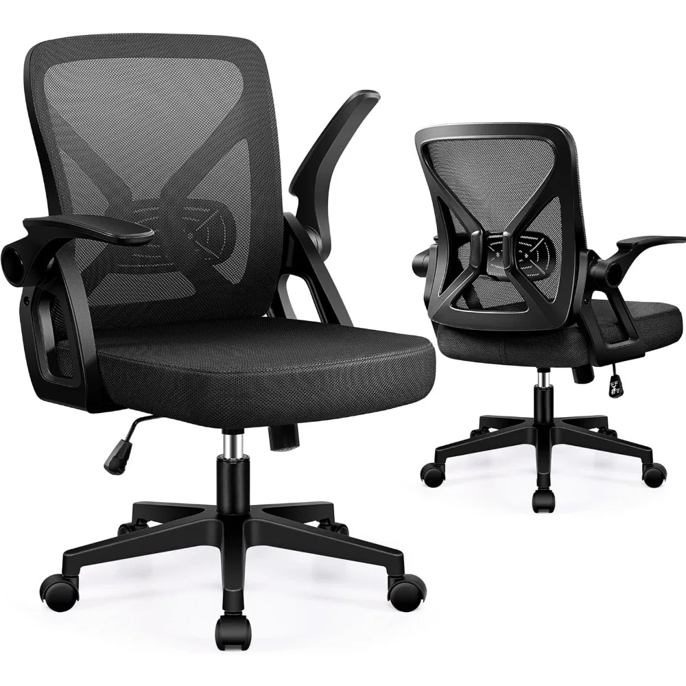 

Office Chair - Ergonomic Desk Chair Breathable Mesh Task with Wheels and Lumbar Support Home Desk Office Chairs with Flip up Ar