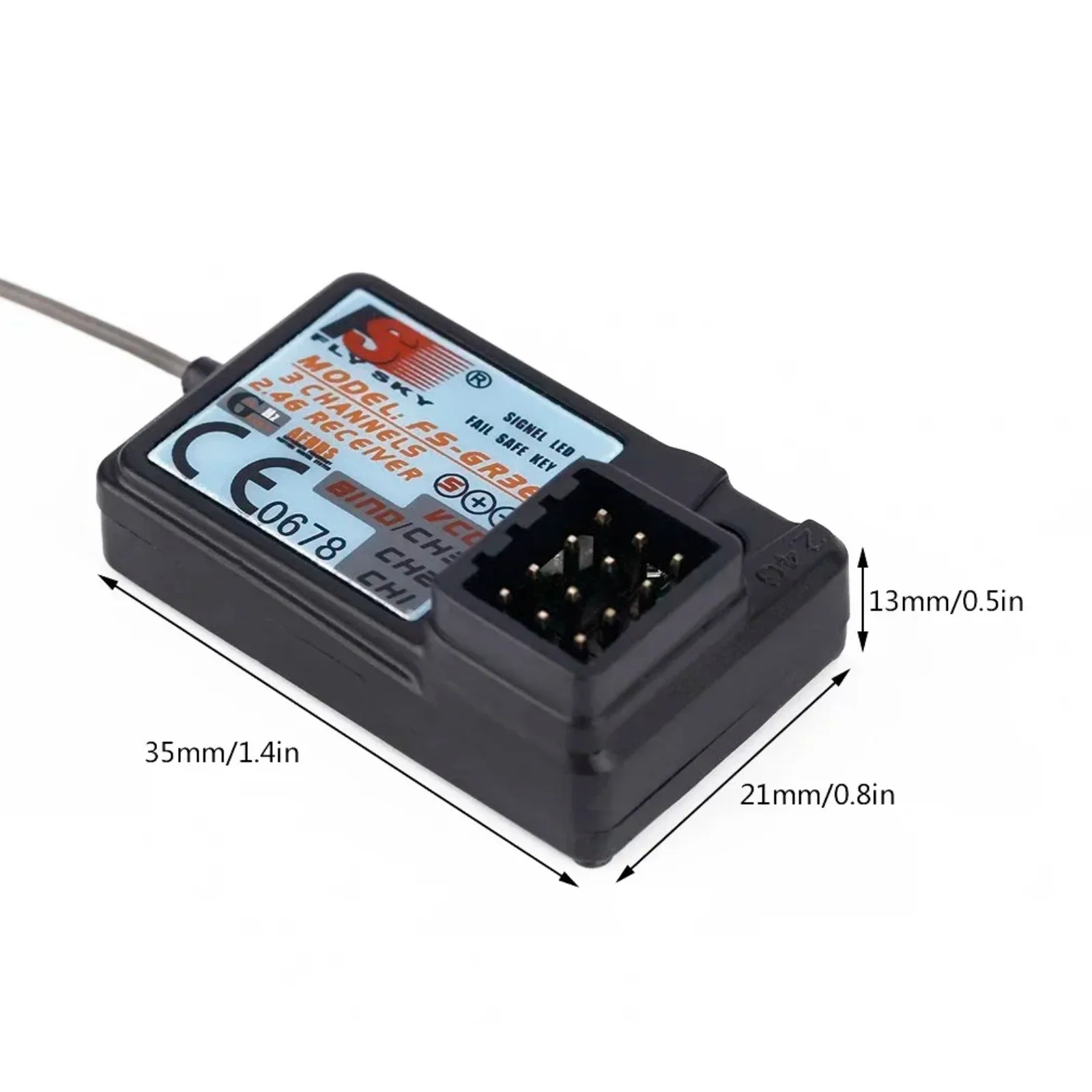 FlySky FS-GR3E 2.4G Receptor de 3 canais à prova d'água para FS-GT2 GT2B GT3B GT3C FZ-IT4S RC Car Boat