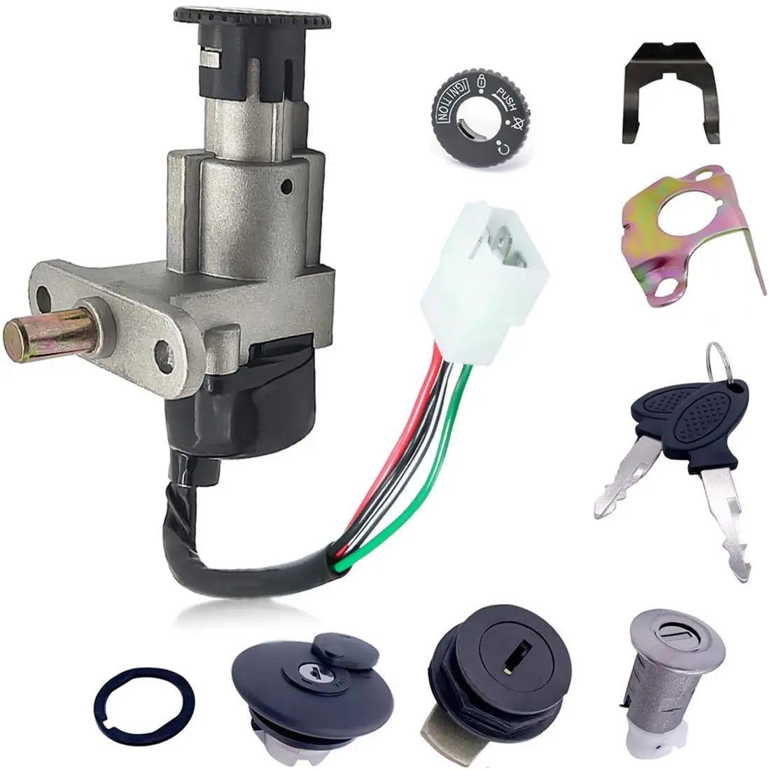 GY6 50cc interruptor de encendido juego de bloqueo de sillín para Scooter ciclomotor Jonway Sunl piezas/B09 B08 interruptor de llave de encendido para motocicleta Scooter
