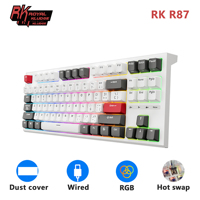 RK ROYAL KLUDGE R87 Russian Keyboard 87 Keys RGB Backlit Hot-swappable Wired Gamer Mechanical Keyboard PBT Keycaps Dust Cover