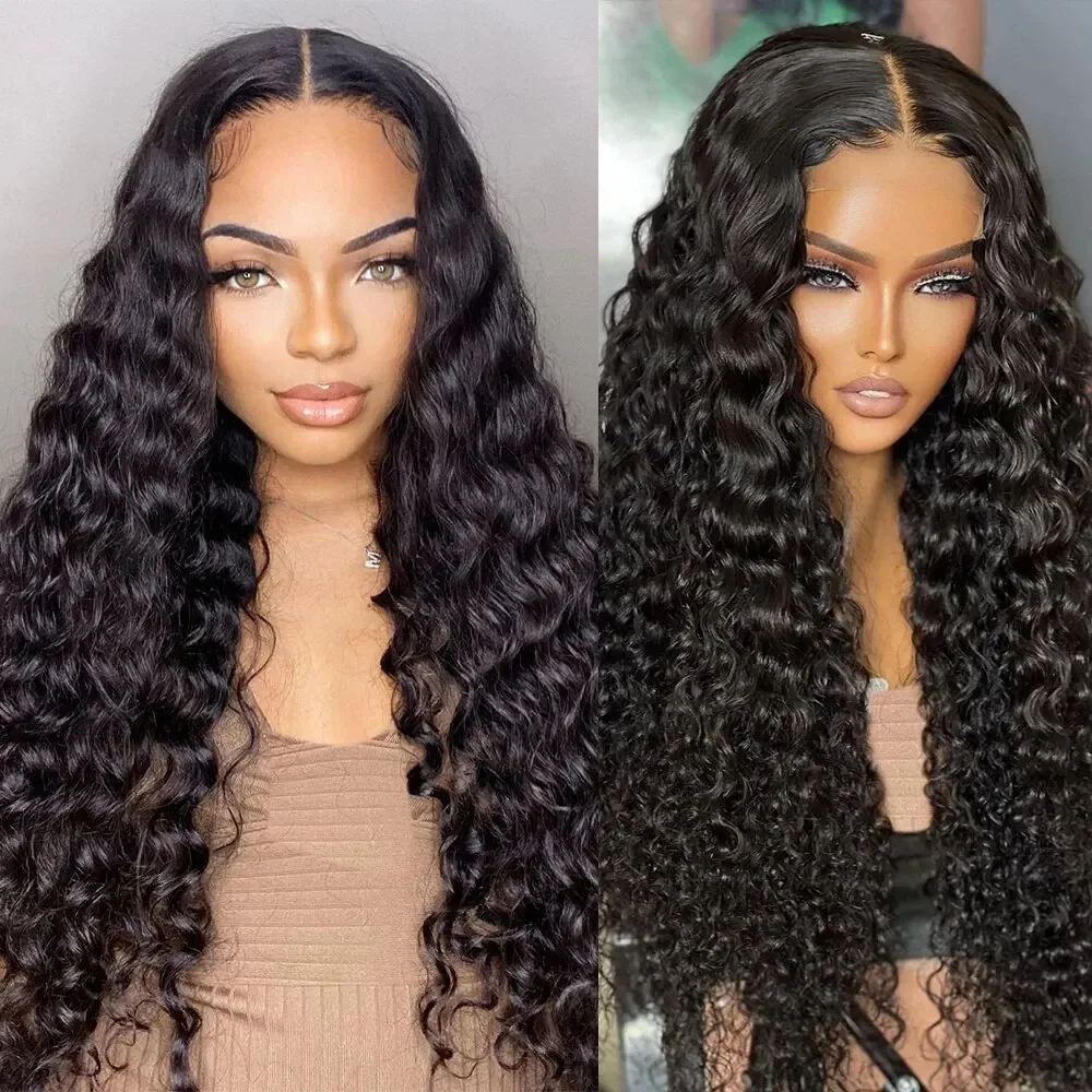 200 Density 13x4 13x6 Lace Front Human Hair Wig Deep Wave Lace Human Hair Wigs Brazilian Curly Preplucked Wig For Black Women