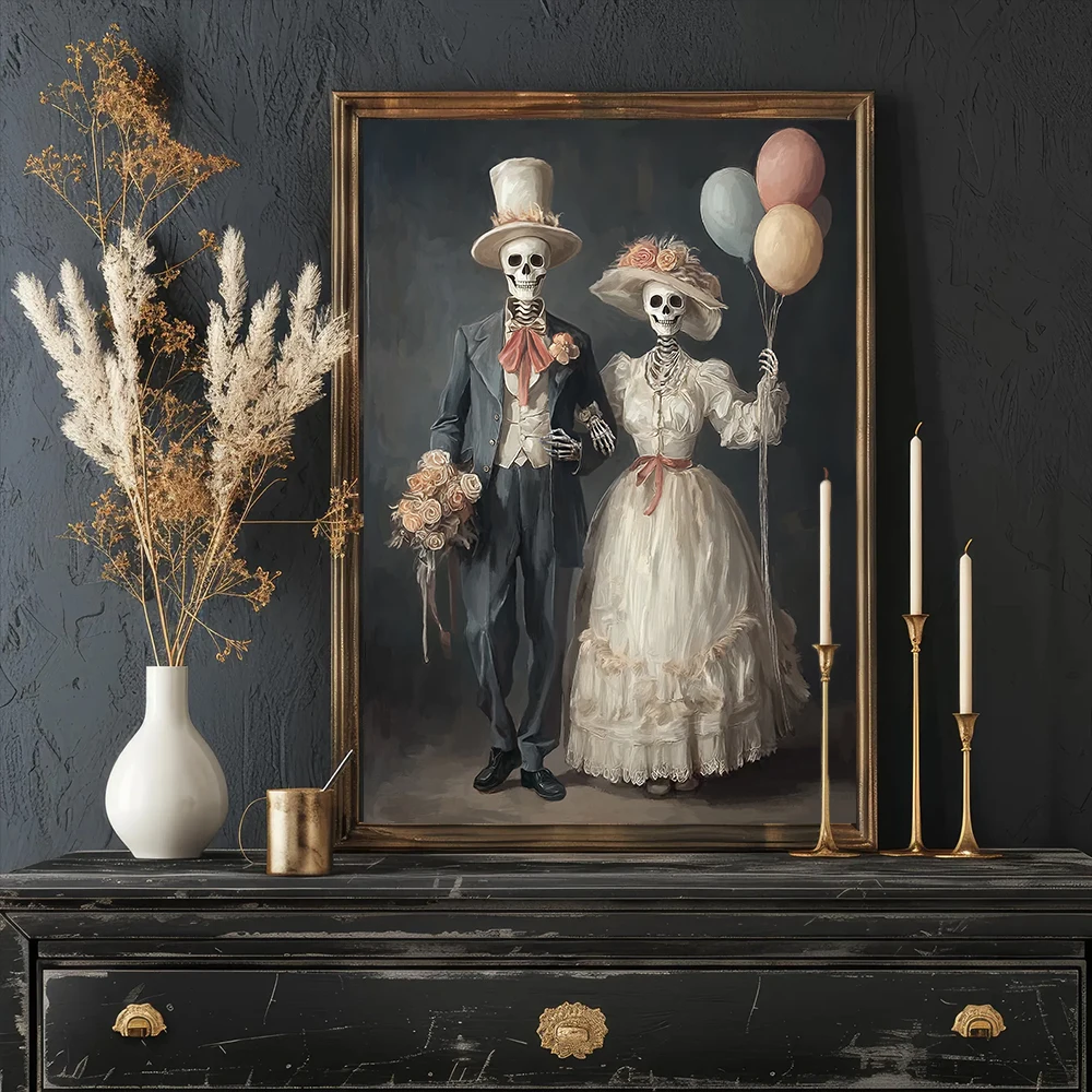 

1pc Canvas wall art print, Halloween witch poster, modern vintage frameless wall hanging decoration for living room, home decor