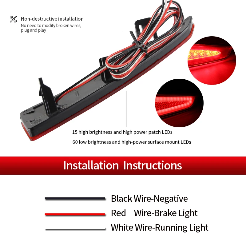 Rear Brake Light Bumper Reflector Lamps LED Taillight for Lexus RX350 RX350L RX450h RX450hL, Car Accessories 2PCS OEM# LX1184103