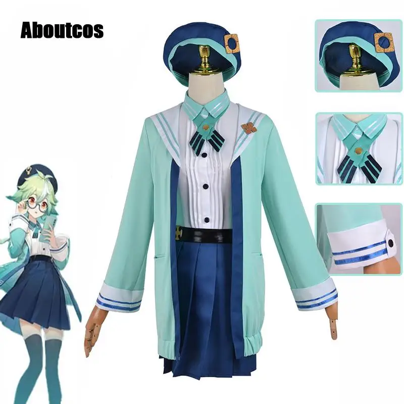 

Aboutcos Game Genshin Impact Cosplay Costume Cute ONEPLUS Sucrose Genshin Impact Cosplay Cute JK Uniform