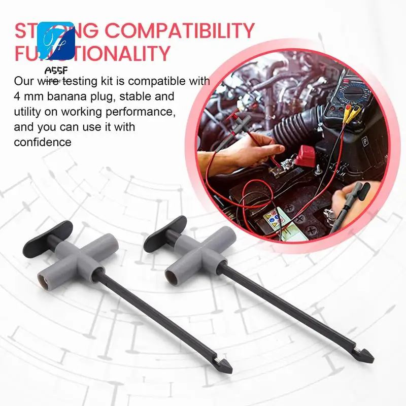 

A55F-4PCS Reverse Puncture Probe Wire-Piercing Automotive Multimeter Test Clips Tool Test Lead Kit P5010