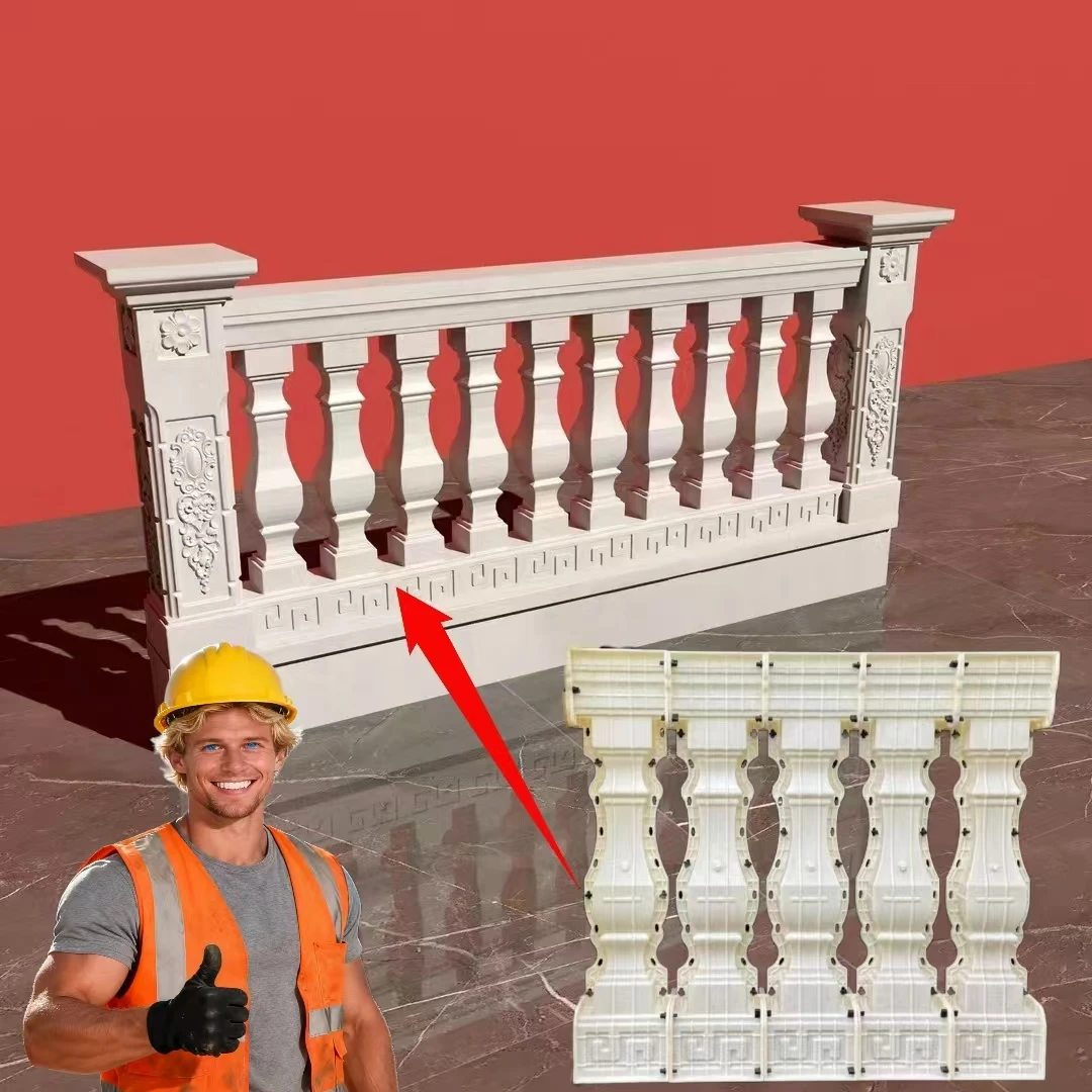 1mの中国風正方形手すり型枠、コンクリートやセメント専用設計、型抜きが簡単で焦げ付きにくい、使いやすいワンタイムモールディング、中庭や別荘のフェンス装飾に必須