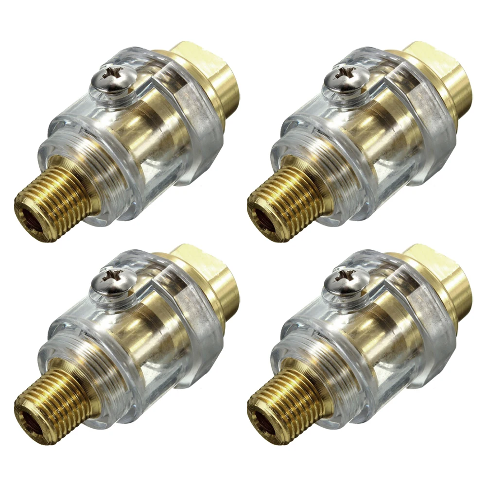 

4pcs Air Tool Lubricator 1/4 Thread Mini In-Line Oiler For Pneumatic Tools Oil Injector Compact Aluminum Leak-Proof Design