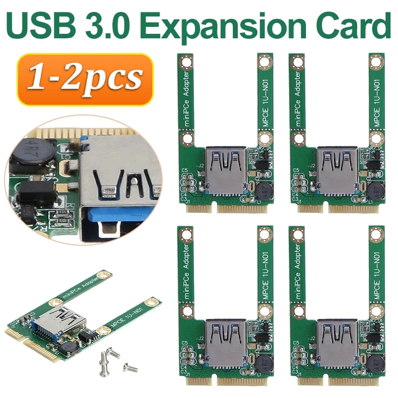 VODOOL Mini PCI-E To USB3.0 Expansion Card Laptop PCI Express PCIe To USB 3.0 Converter Riser Card Adapter With Screw Fittings