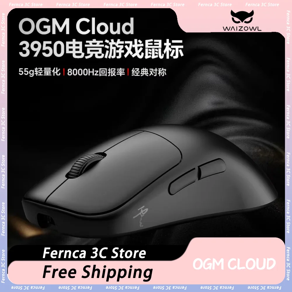 

Waizowl OGM Cloud Mouse 8k 3 Mode Wireless Bluetooth Gaming Mic Paw3950 Nordic 52840 Lightweight Mouse Custom Gamer Accessories