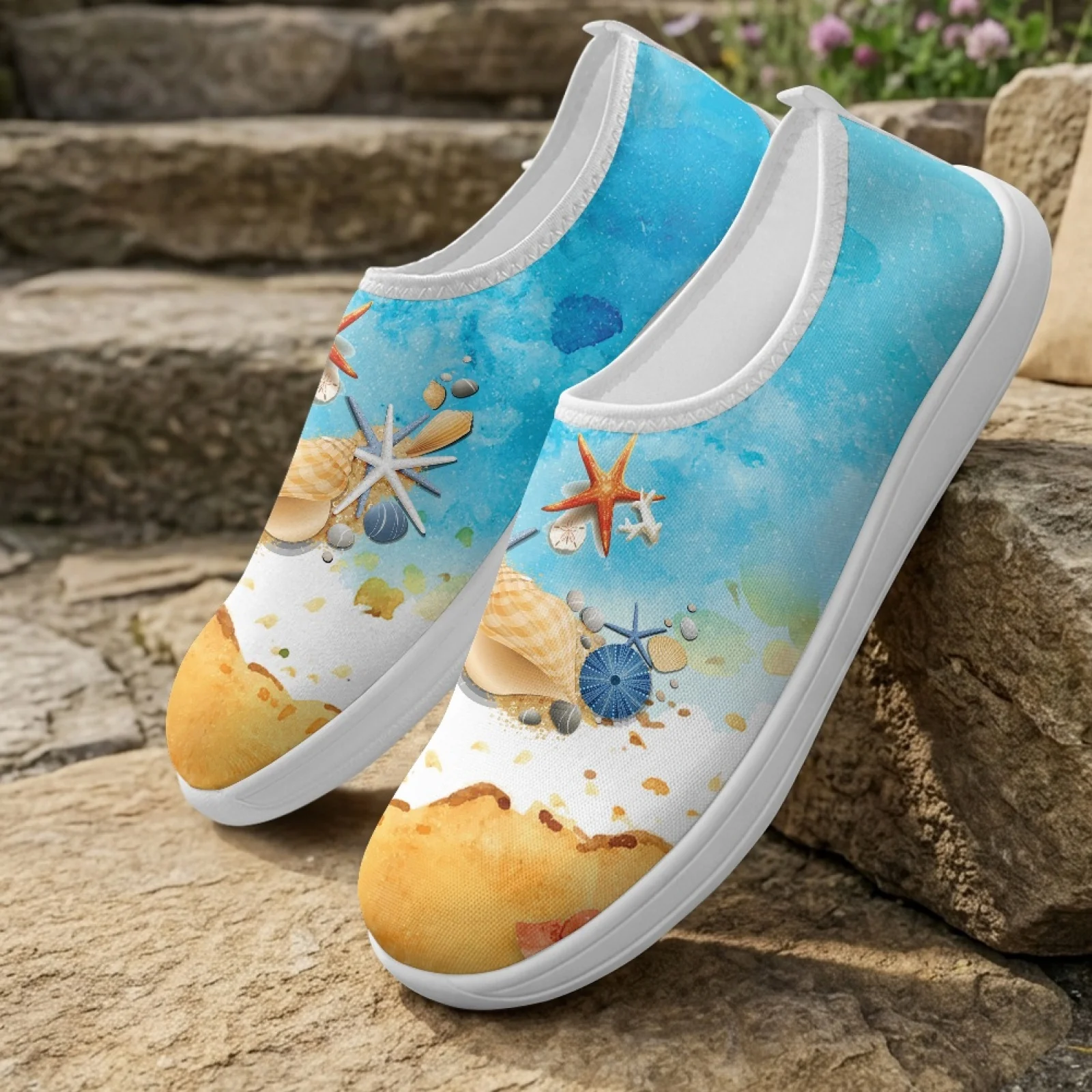 XIXIRIMIDO Women's Slip-on Wide-toed Shoe Nurse Shoes Men's Sneakers and Casual Shoes Zapatillas de Mujer Tenis Feminino Ocean