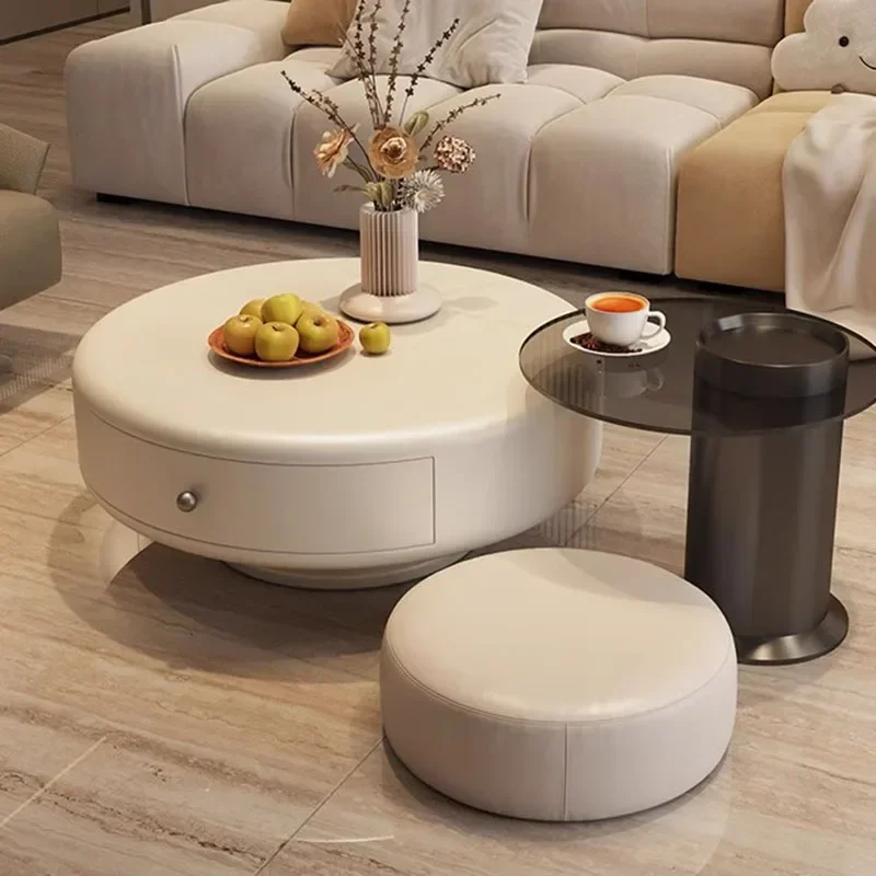 

Simple Luxury Coffee Table Aesthetic Bedroom Round White Tea Coffee Table Minimalist Apartamento Stoliki Do Kawy Home Furniture