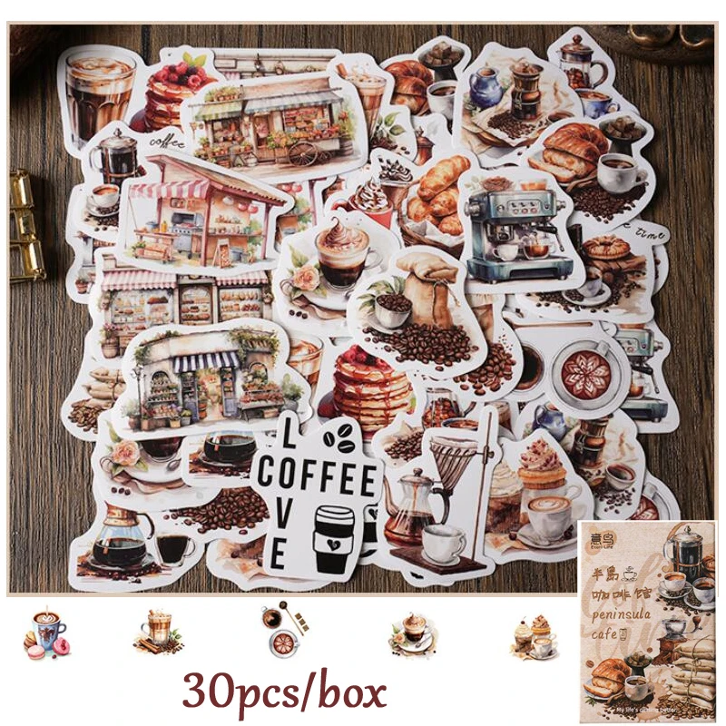 46pcs/30pcs/box Cute Strawberry Fresh Fruit Plants Florals Coffee Theme Magician Diary Journaling DIY Creative Seal Stickers