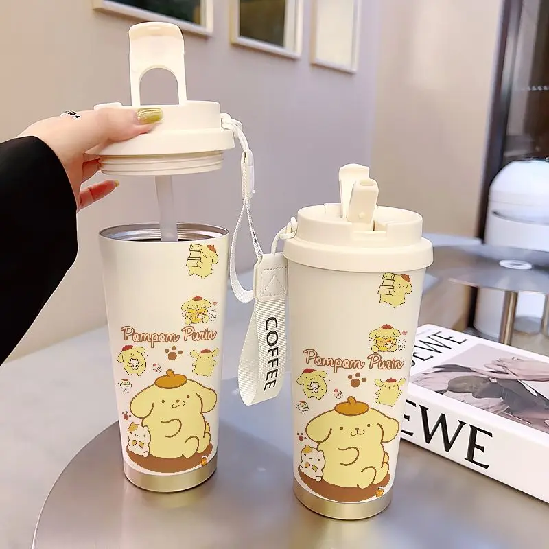 PomPomPurin Anime Kawaii Sanrio Ins Sippy Storage Cup Cute Cartoon Thermos di grande capacità tazza d'acqua regali di natale per ragazze