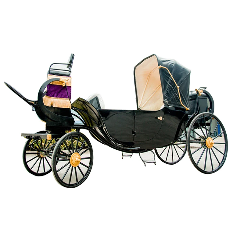 

European Style Luxury Electric Royal Horse Cart Wedding Carriage With Soft Seat Support Customize