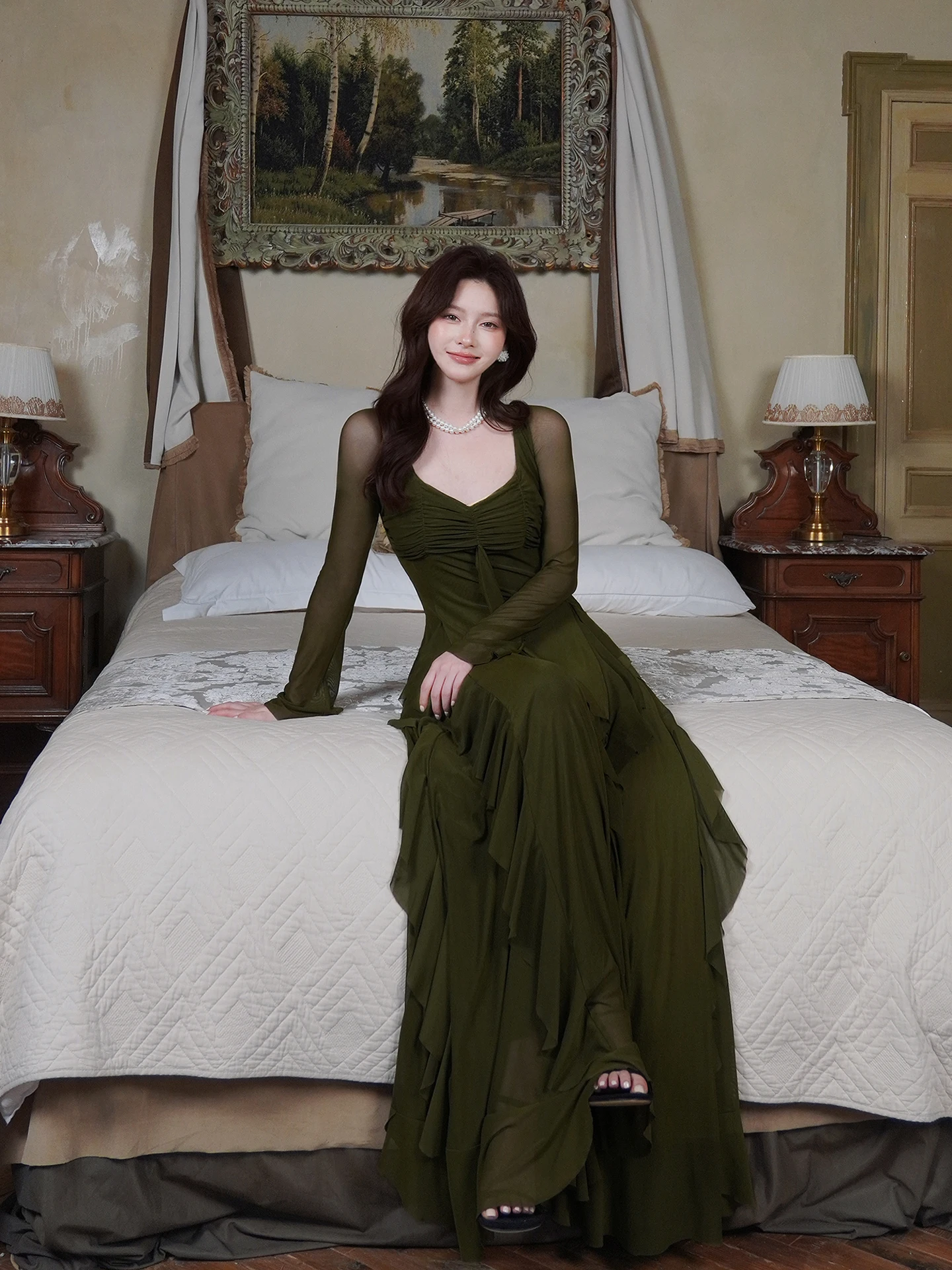 

Сексуальное облегающее платье с длинным рукавом и квадратным вырезом для женщин, осеннее платье GJFD Brand Ciwalk, юбка А-силуэта, юбка-фея