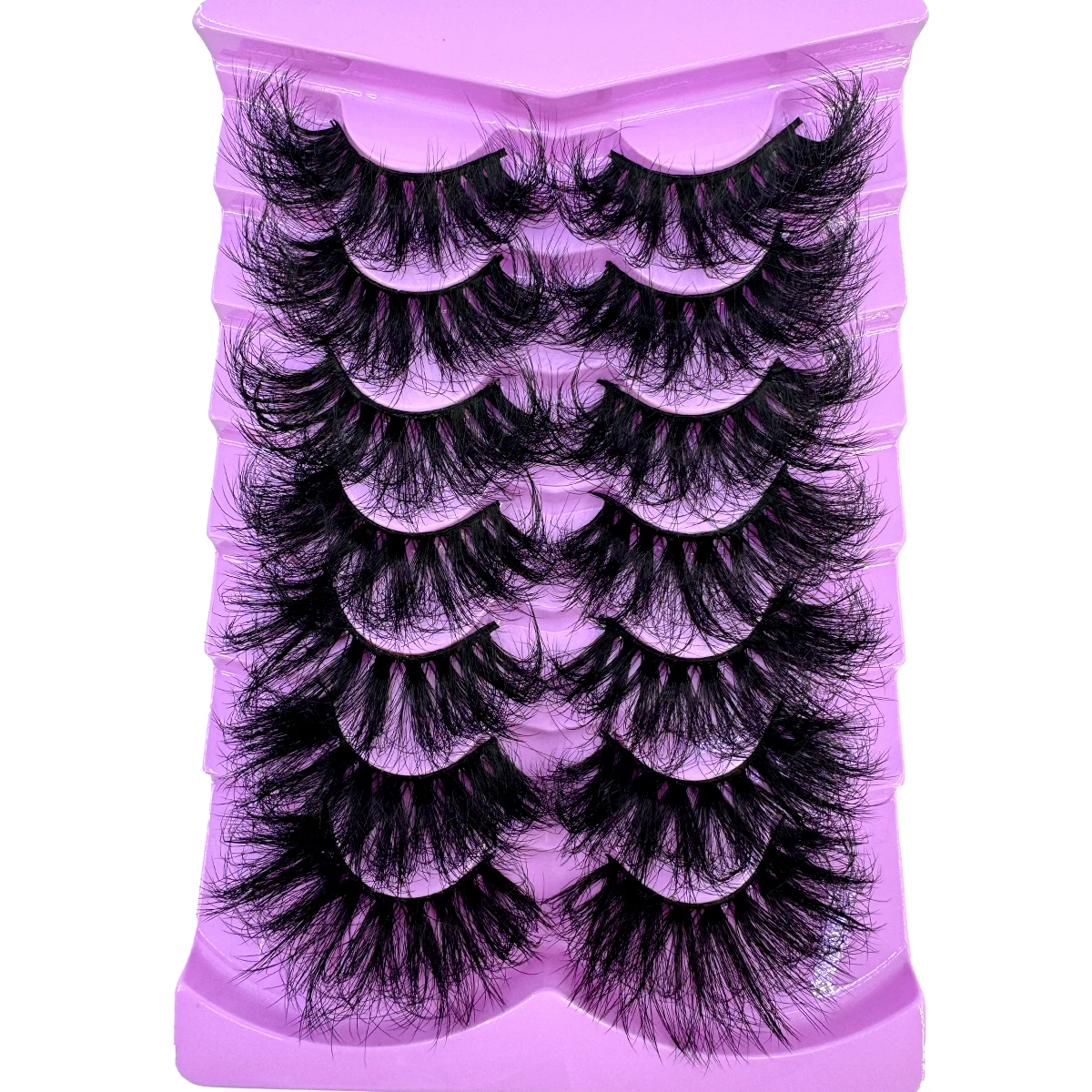 AMSDCN 7 คู่ 10-25 มม.ขนตาปลอม 3D มิงค์ขนตาปลอมธรรมชาติแต่งหน้าและความงาม