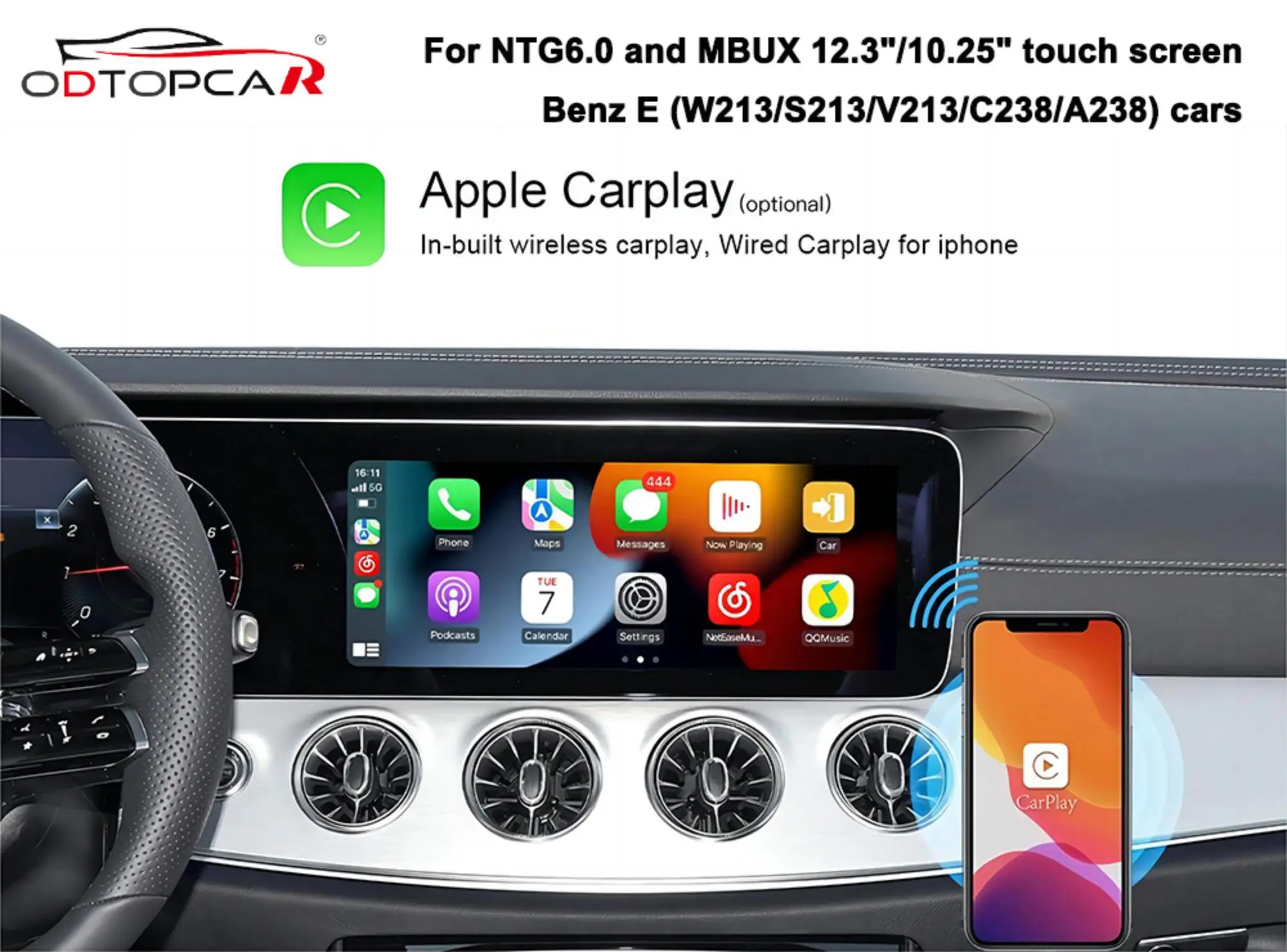 

Wireless Car Play Adapter for Mercedes E Class C238 A238 MBUX Android Auto Upgrade Android 13 Ai BOX 12.3 inch Touch Screen