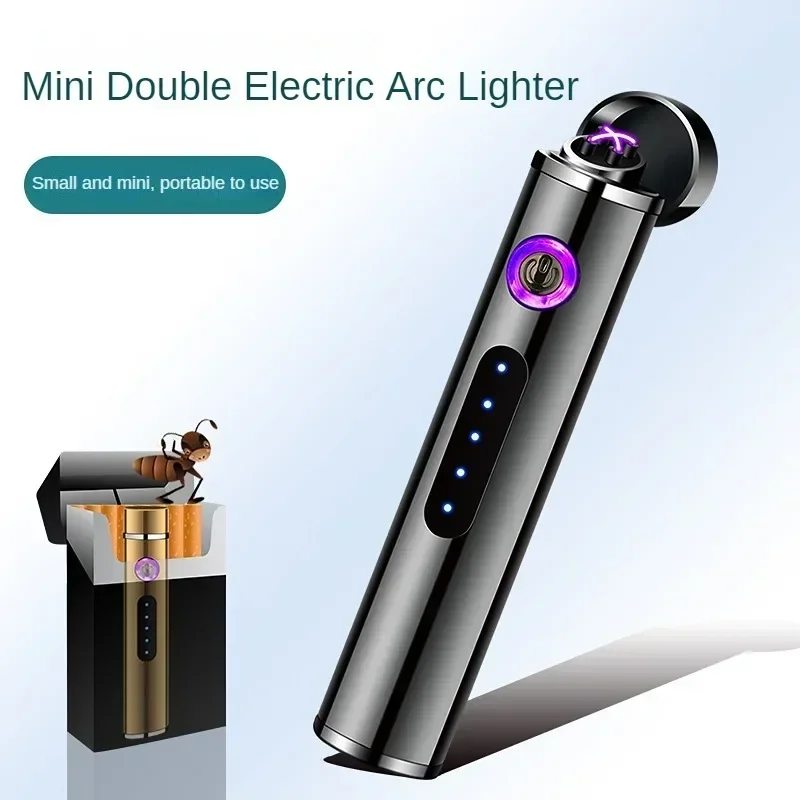 New USB Rechargeable Lighter Electric Arc Lighter Plasma Electronic Mini Portable Smoking Metal Cigarette Lighters Gift For Men