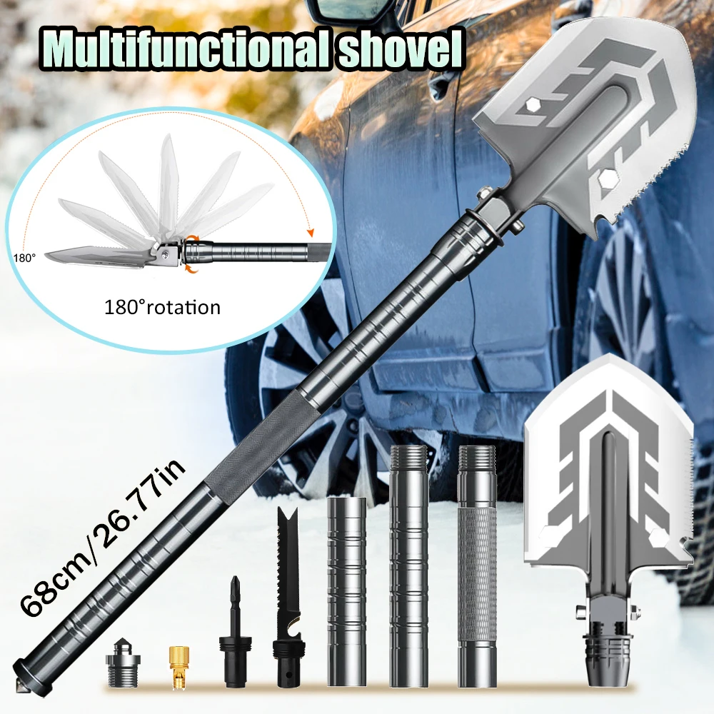 Military Tactical Multifunction Shovel Outdoor Garden Tools Camping Survival Kit Folding Spade Tool Car Equipment Snow Shovel