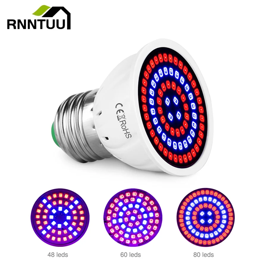 Phyto Led E27 Thủy Canh Tăng Trưởng Đèn B22 Led Phát Triển Bóng Đèn MR16 Suốt 220V Đèn UV Vật Có E14 Hoa cây Con Fitolamp GU10