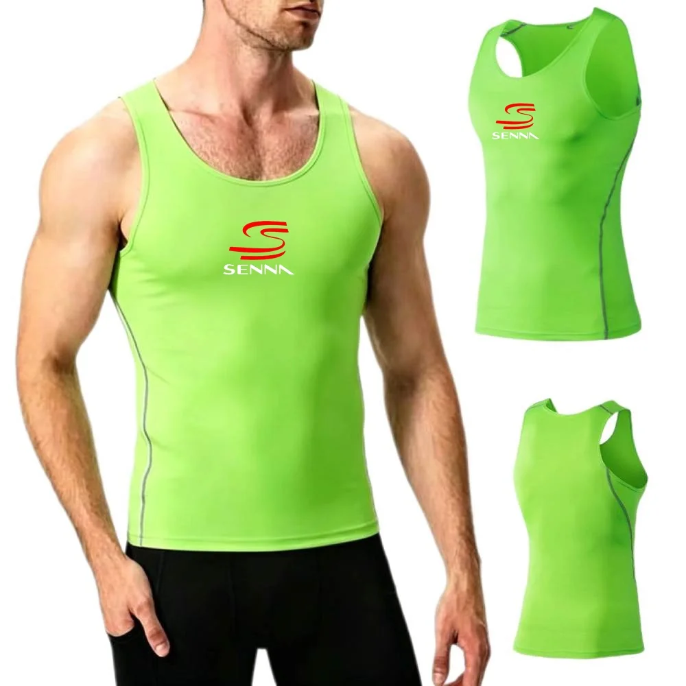 Ayrton Senna Drive Racing Mens Vest Gym Undershirt Tee Muscle Fit Tank Top Sports Youth Compression Sleeveless Tshirt Fitness