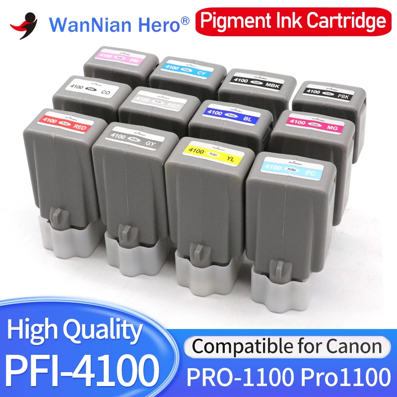 

1 шт. новый картридж PFI-4100 PFI4100, совместимый с принтером Canon PRO-11000 pro1100 Pro-1100 с цветными чернилами пигмента