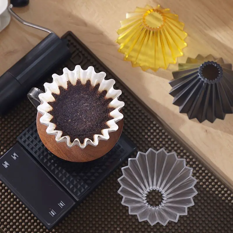 Resin origami filter cup holder, hand brewed coffee set V60 cake drip filter cup