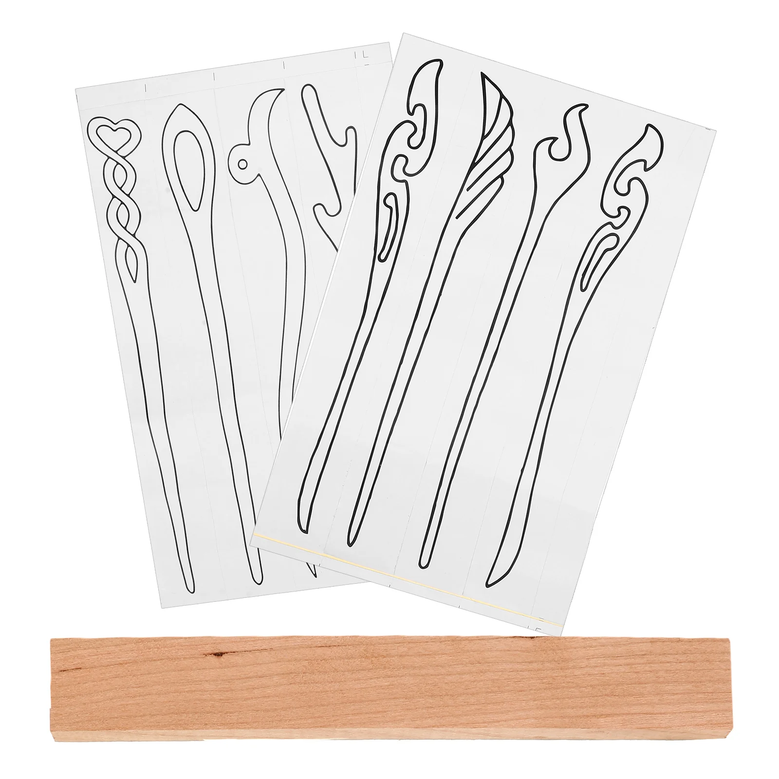 

Peach Wood Hairpin DIY Carving Block Blank Unfinished Wooden Clasp Material Claw Clips for Sculpture Making 8 Patterns