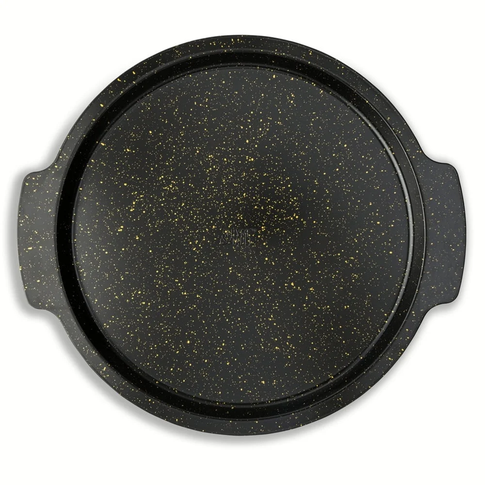 مقلاة بيتزا غير لاصقة مقاس 14 بوصة، أدوات خبز آمنة للفرن من الفولاذ المتين، أدوات خبز أساسية سهلة الإصدار، تنظيف مثالي للطهي