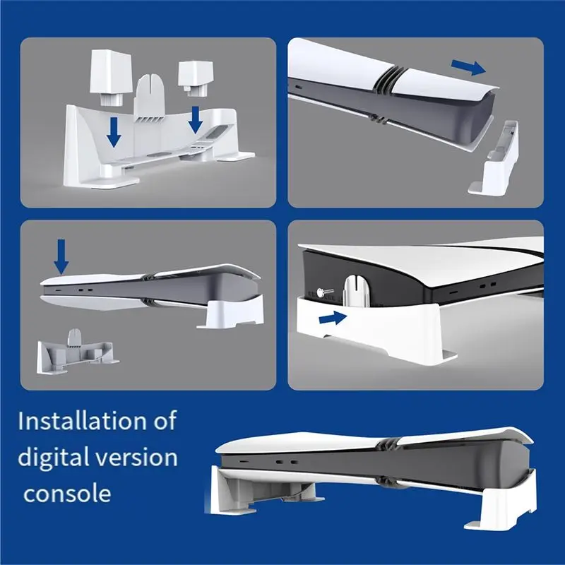 AC57-For PS5 Horizontal Stand Sleek Base For PS5 Slim / Pro Space-Saving Design Secure Mounting Enhances Ventilation