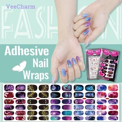 VeeCharm - Colorful Nail Art Stickers, Full Nail Polish Strips DIY, Self-Adhesive Nail Art Decals, Lasting, 1/5/6/17 Sheet