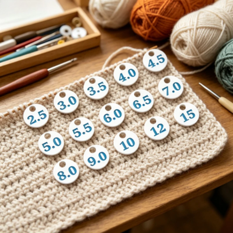15PCS Round Threadable Crochet Stitch Markers Needle Size Classification Tags DIY Knitting Sweater Doll Bag Craft Marking Tool