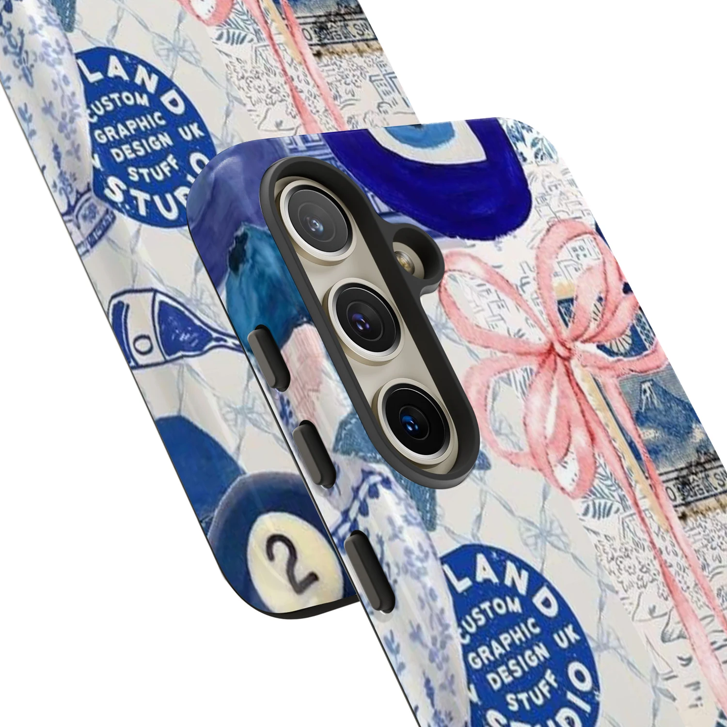 Casing Ponsel Kolase Busur Biru untuk Samsung Galaxy S5 S4 S23 S22 S21 Ultra A13 A14 A15 A16 A23 A25 A32 A35 A52 A53 A54 A55 A71 5G